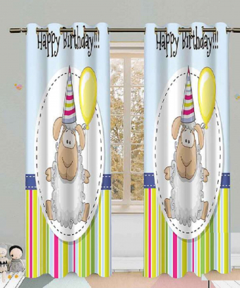 پرده نوپه هوم Nope Home مدل مخمل پانچی طرح گوسفند سایز 140x280