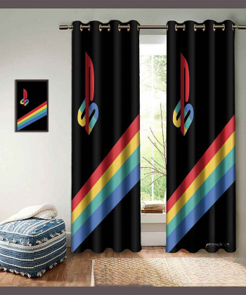 پرده نوپه هوم Nope Home مدل مخمل پانچی طرح پلی استیشن سایز 140x280