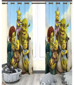 پرده نوپه هوم Nope Home مدل مخمل پانچی طرح شرک سایز 140x280