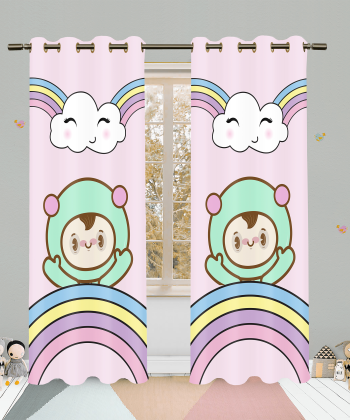 پرده نوپه هوم Nope Home مدل مخمل پانچی طرح کارتونی سایز 140x280