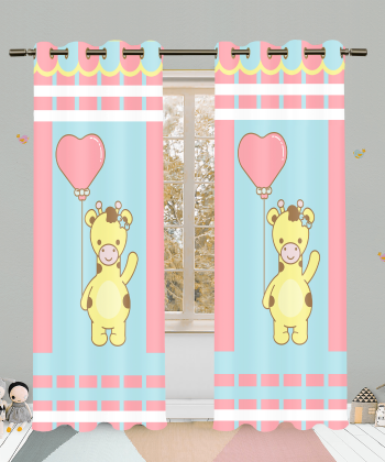 پرده نوپه هوم Nope Home مدل مخمل پانچی طرح زرافه سایز 140x280