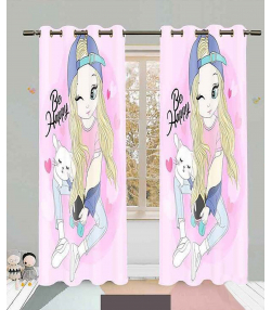 پرده نوپه هوم Nope Home مدل مخمل پانچی طرح دختر کلاه دار سایز 140x280
