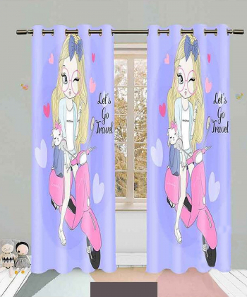 پرده نوپه هوم Nope Home مدل مخمل پانچی طرح موتورسوار سایز 140x280