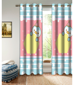 پرده نوپه هوم Nope Home مدل مخمل پانچی طرح پنگوئن سایز 140x280