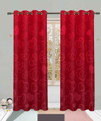 پرده نوپه هوم Nope Home مدل مخمل پانچی طرح قلبی سایز 140x280