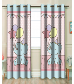 پرده نوپه هوم Nope Home مدل مخمل پانچی طرح فیل سایز 140x280