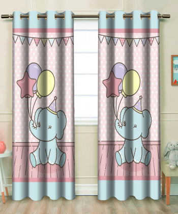 پرده نوپه هوم Nope Home مدل مخمل پانچی طرح فیل سایز 140x280