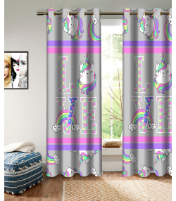 پرده نوپه هوم Nope Home مدل مخمل پانچی طرح کارتونی سایز 140x280