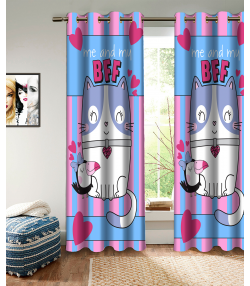 پرده نوپه هوم Nope Home مدل مخمل پانچی طرح گربه سایز 140x280