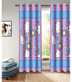 پرده نوپه هوم Nope Home مدل مخمل پانچی طرح گربه سایز 140x280