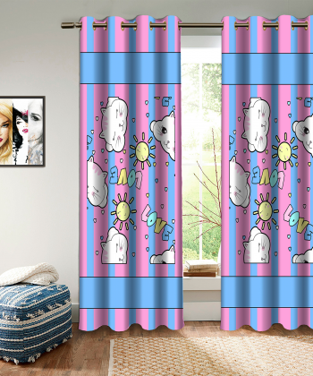 پرده نوپه هوم Nope Home مدل مخمل پانچی طرح گربه سایز 140x280