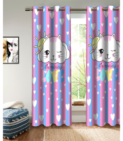 پرده نوپه هوم Nope Home مدل مخمل پانچی طرح گربه سایز 140x280
