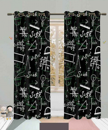 پرده نوپه هوم Nope Home مدل مخمل پانچی طرح معادلات سایز 140x280