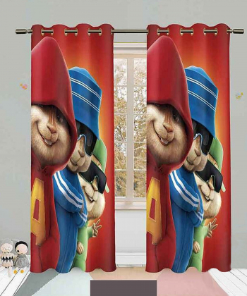 پرده نوپه هوم Nope Home مدل مخمل پانچی طرح سنجابی سایز 140x280