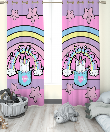 پرده نوپه هوم Nope Home مدل مخمل پانچی طرح مجیکال سایز 140x280
