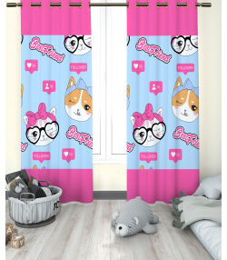 پرده نوپه هوم Nope Home مدل مخمل پانچی طرح کارتونی سایز 140x280