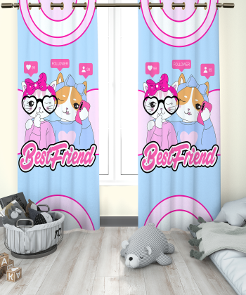 پرده نوپه هوم Nope Home مدل مخمل پانچی طرح کارتونی سایز 140x280