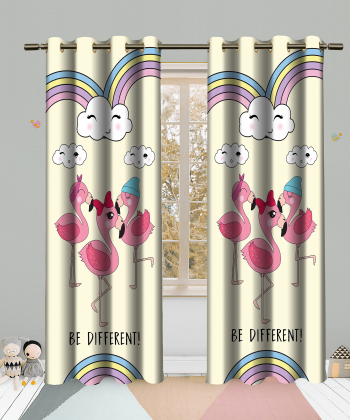 پرده نوپه هوم Nope Home مدل مخمل پانچی طرح پلیکان سایز 140x280