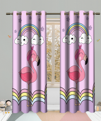 پرده نوپه هوم Nope Home مدل مخمل پانچی طرح پلیکان سایز 140x280