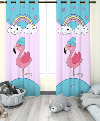 پرده نوپه هوم Nope Home مدل مخمل پانچی طرح پلیکان سایز 140x280