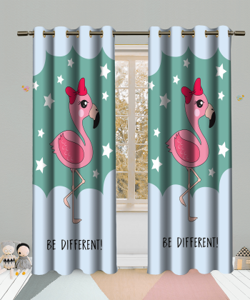 پرده نوپه هوم Nope Home مدل مخمل پانچی طرح پلیکان سایز 140x280
