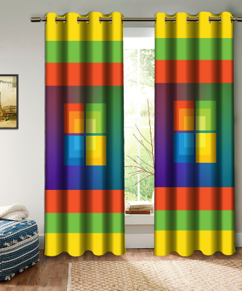 پرده نوپه هوم Nope Home مدل مخمل پانچی طرح ویندوز سایز 140x280