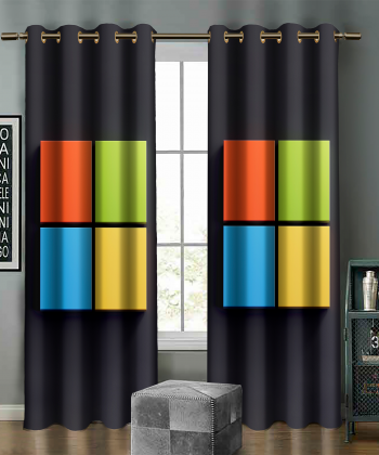 پرده نوپه هوم Nope Home مدل مخمل پانچی طرح ویندوزسایز 140x280