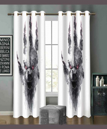 پرده نوپه هوم Nope Home مدل مخمل پانچی طرح پنجه گرگ سایز 140x280
