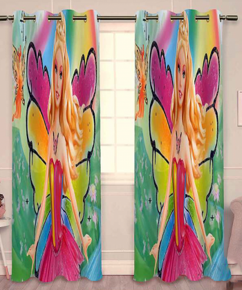 پرده نوپه هوم Nope Home مدل مخمل پانچی طرح باربی سایز 140x280