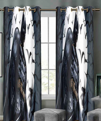 پرده نوپه هوم Nope Home مدل مخمل پانچی طرح بتمن سایز 140x280
