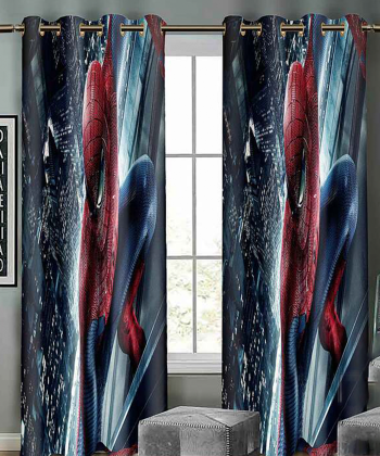 پرده نوپه هوم Nope Home مدل مخمل پانچی طرح اسپایدرمن سایز 140x280