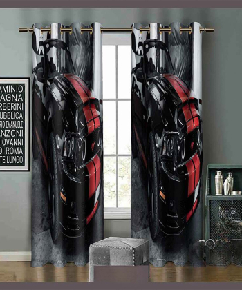 پرده نوپه هوم Nope Home مدل مخمل پانچی طرح ماشین سایز 140x280