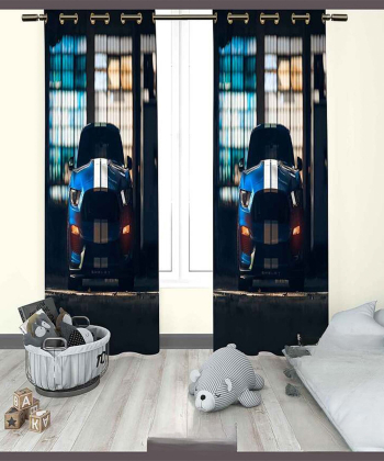 پرده نوپه هوم Nope Home مدل مخمل پانچی طرح ماشین سایز 140x280