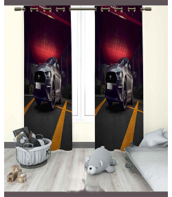 پرده نوپه هوم Nope Home مدل مخمل پانچی طرح ماشین سایز 140x280