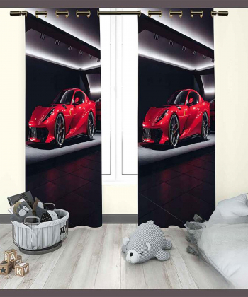 پرده نوپه هوم Nope Home مدل مخمل پانچی طرح ماشین سایز 140x280