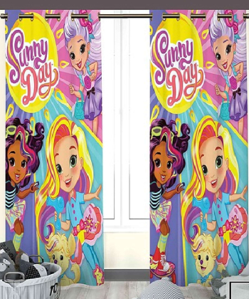 پرده نوپه هوم Nope Home مدل مخمل پانچی طرح Sunny Day سایز 140x280