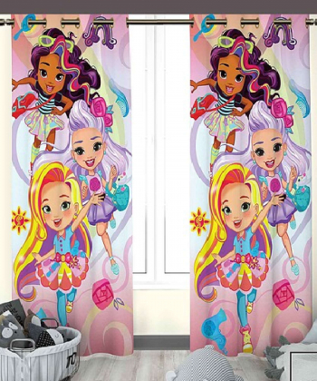 پرده نوپه هوم Nope Home مدل مخمل پانچی طرح دخترانه سایز 140x280