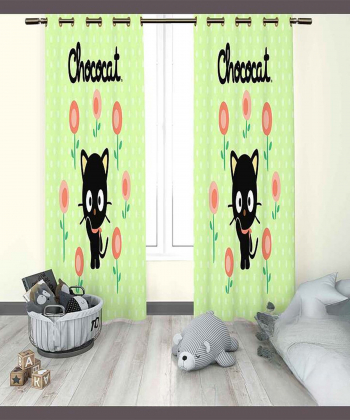 پرده نوپه هوم Nope Home مدل مخمل پانچی طرحگربه سایز 140x280