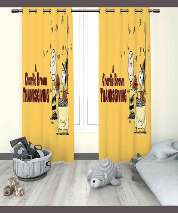 پرده نوپه هوم Nope Home مدل مخمل پانچی طرح چارلی براوون سایز 140x280