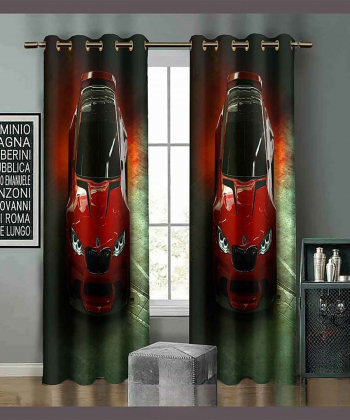 پرده نوپه هوم Nope Home مدل مخمل پانچی طرح ماشین سایز 140x280