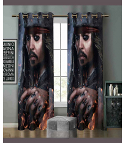 پرده نوپه هوم Nope Home مدل مخمل پانچی طرح دزدان کارائیب سایز 140x280