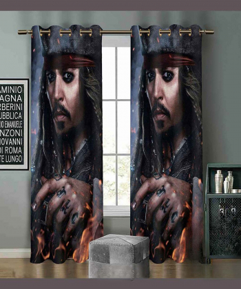 پرده نوپه هوم Nope Home مدل مخمل پانچی طرح دزدان کارائیب سایز 140x280