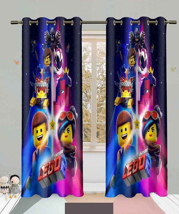 پرده نوپه هوم Nope Home مدل مخمل پانچی طرح انیمیشن لگو سایز 140x280
