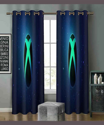 پرده نوپه هوم Nope Home مدل مخمل پانچی طرح ایکس باکس سایز 140x280