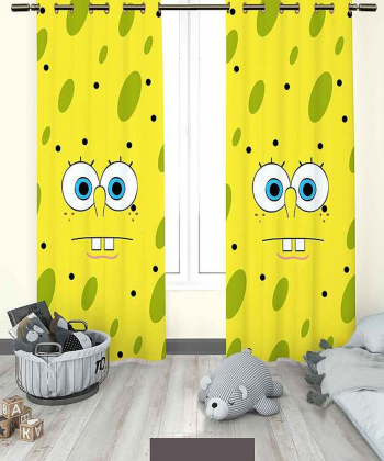 پرده نوپه هوم Nope Home مدل مخمل پانچی طرح باب اسفنجی سایز 140x280