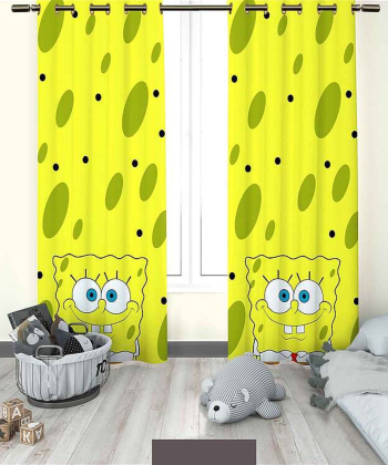 پرده نوپه هوم Nope Home مدل مخمل پانچی طرح باب اسفنجی سایز 140x280