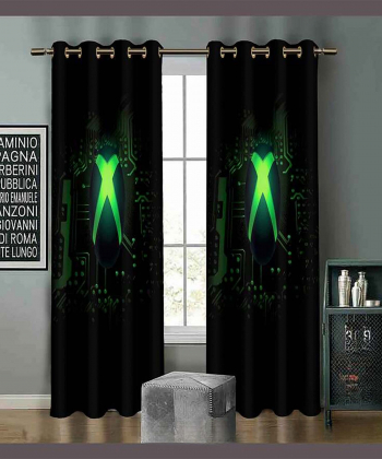 پرده نوپه هوم Nope Home مدل مخمل پانچی طرح ایکس باکس سایز 140x280