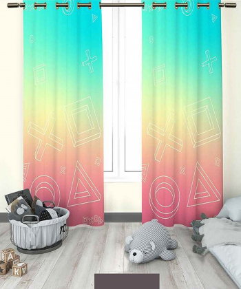 پرده نوپه هوم Nope Home مدل مخمل پانچی طرح هندسه سایز 140x280