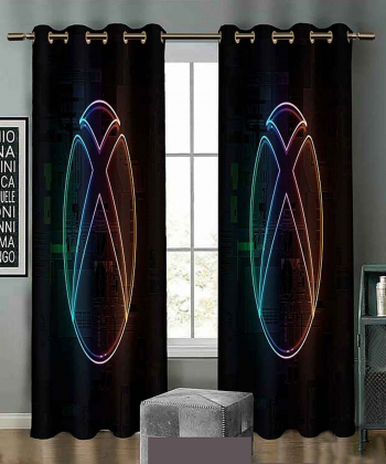 پرده نوپه هوم Nope Home مدل مخمل پانچی طرح ایکس باکس سایز 140x280