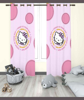 پرده نوپه هوم Nope Home مدل مخمل پانچی طرح کیتی سایز 140x280